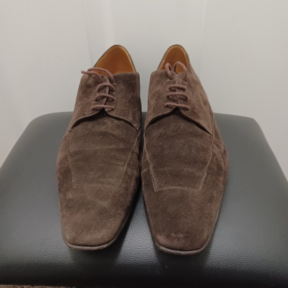 Hugo Boss Brown Derby Oxfords Sleek Suede Design